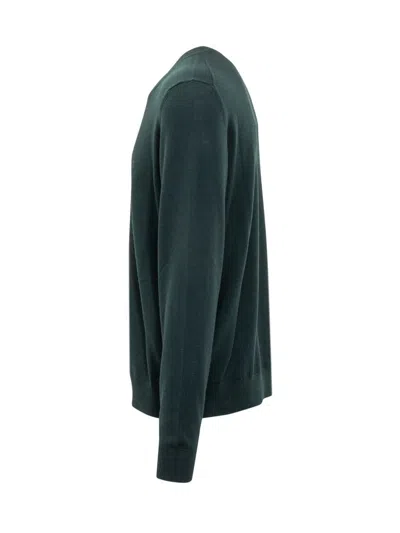 Etro Wool Sweater With Embroidered Monogram In Green