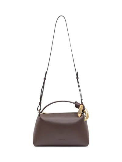 Jw Anderson Corner Hand Bag In Brown Leather In Brown