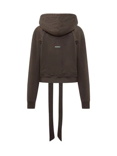 Jw Anderson Cotton Jersey Hoodie In Brown