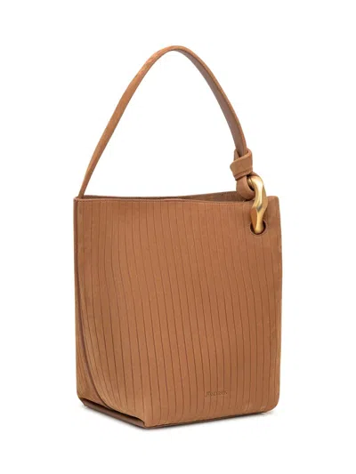 Jw Anderson The Jwa Corner Bucket Suede In Brown