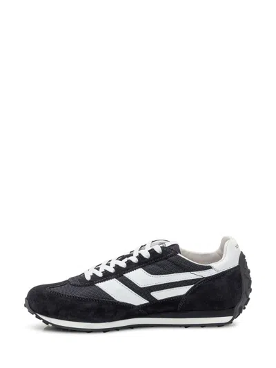 Tom Ford Suede Sneakers With Contrast Panels And Flat Sole In Black