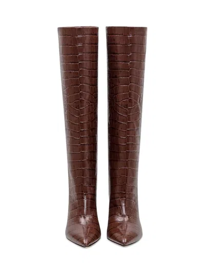 Paris Texas 100mm Crocodile-effect Leather Knee-high Boots