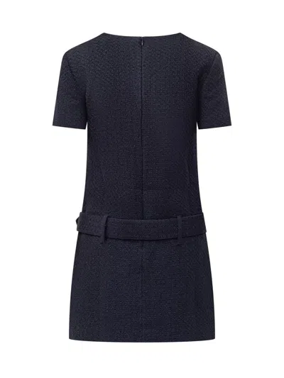 Self-portrait Textured Boucle Mini Dress In Blue