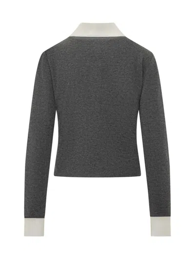 Self-portrait Collar Cardigan In Gray