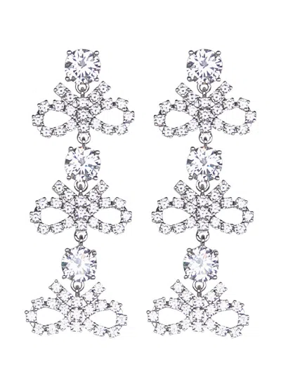 Self-portrait Tiered Earrings In Metallic