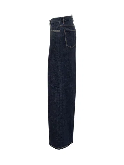 Dsquared2 Dsquared Stretch Denim Traveller Wide Leg Jeans In Blue