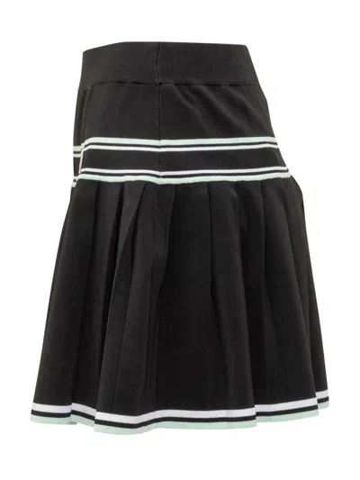 Casablanca Women Pleated Viscose Miniskirt In Black