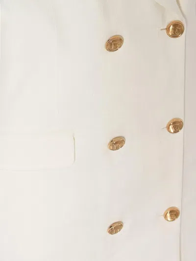 Elisabetta Franchi Midi Dress In White