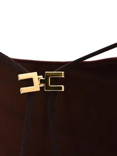 Elisabetta Franchi Midi Dress In Burgundy