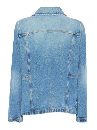 Fay Light Wash Denim Jacket With Vintage Appeal In Blue