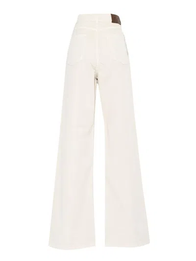 Fay 5 Pockets Flared Pants In White