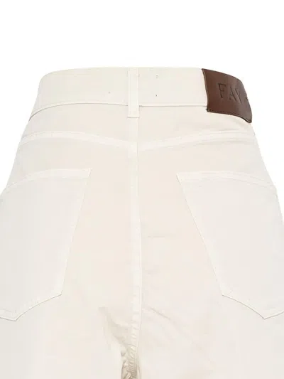 Fay 5 Pockets Flared Pants In White