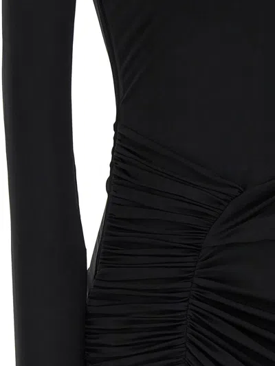 Nensi Dojaka Asymmetric-neck Mini Dress In Black