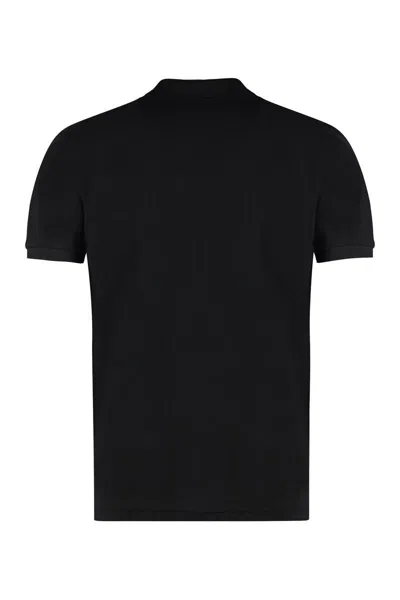 Comme Des Garçons Play Polo Shirt With Ribbed Collar And Straight Hem In Black