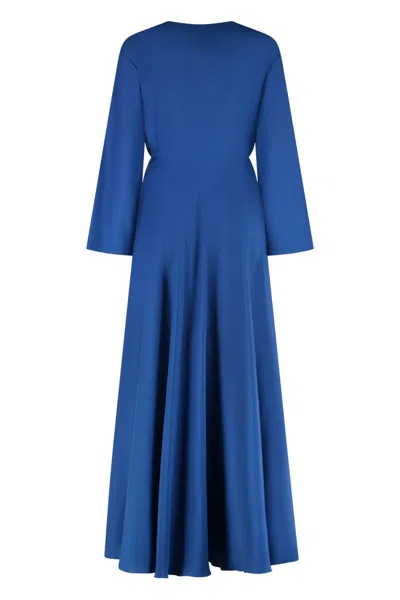 Marinella Piccinno Long Silk Jumpsuit In Blue