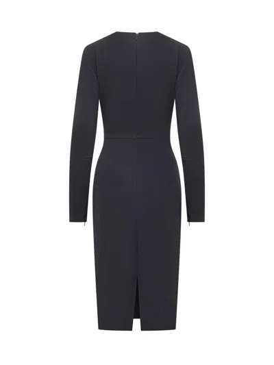 Victoria Beckham Fitted Long Sleeve T-shirt Dress In Black