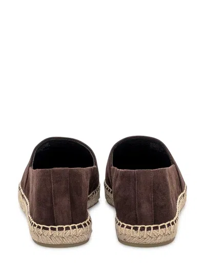 Tory Burch Round Toe Suede Espadrilles With Espadrille Sole In Brown