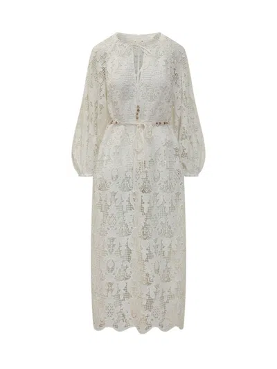 Zimmermann Womens Ivory Coco Lace Woven Midi Dress In White