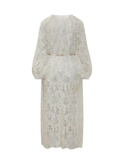 Zimmermann Womens Ivory Coco Lace Woven Midi Dress In White