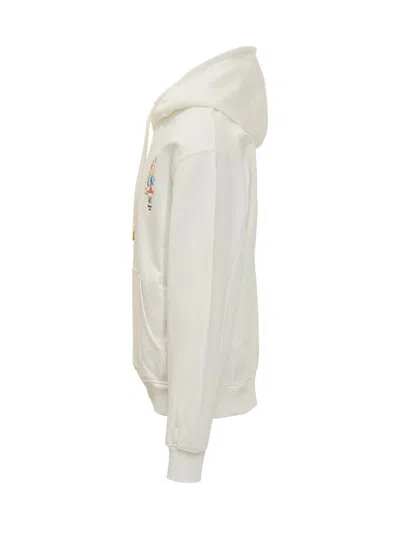 Casablanca Cotton Sweatshirt With Front Pocket And Hood In White