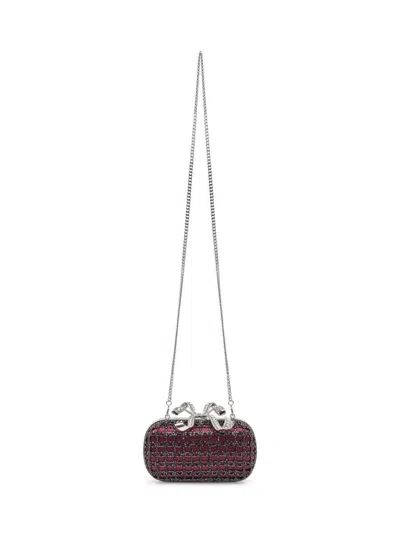 Self-portrait Clutch Bag With Bow And Crystals