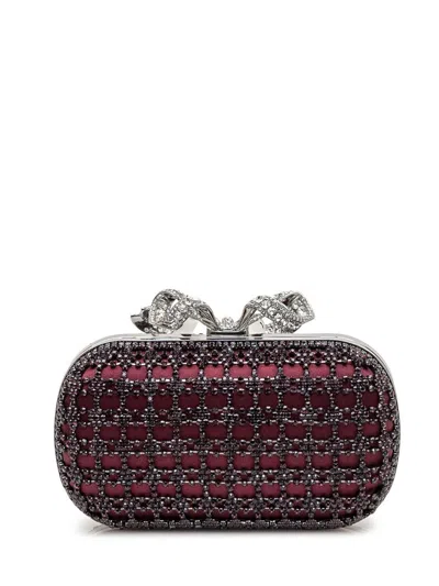 Self-portrait Clutch Bag With Bow And Crystals