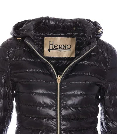 Herno Angela Quilted Puffer Jacket In Black