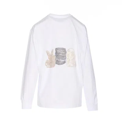 Ganni Heavyweight Jersey Re-cut Sweatshirt In White