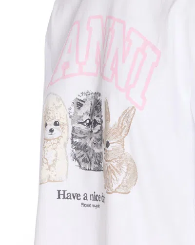 Ganni Heavyweight Jersey Re-cut Sweatshirt In White