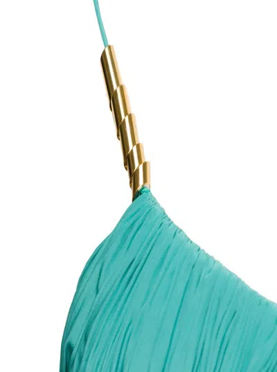 Lanvin Women Cross Back Strap Long Dress In Green
