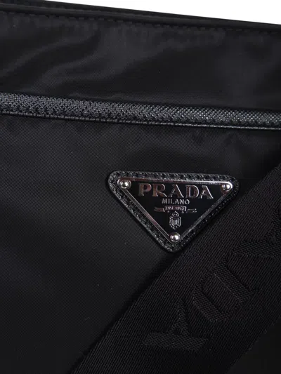 Prada Smooth Matte Finish Crossbody Bag In Black