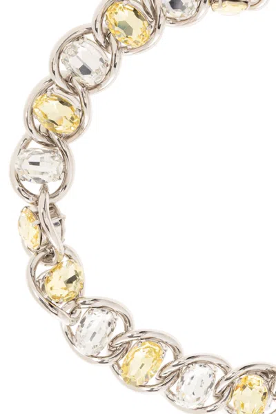 Marni Rhinestone-embellished Necklace In Silver