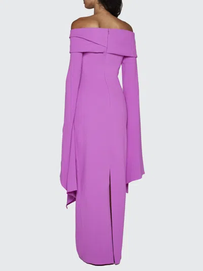 Solace London The Arden Draped Maxi Dress In Purple