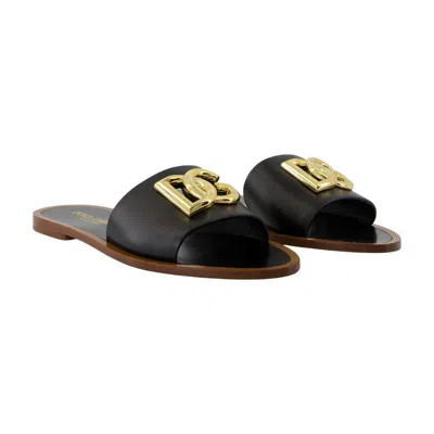 Dolce & Gabbana Leather Slide Sandals