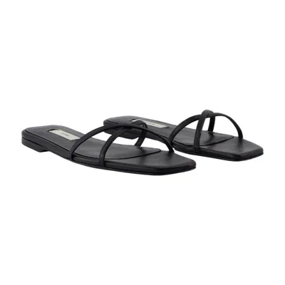 Totême Crossover Strap Square Open Toe Sandals In Black