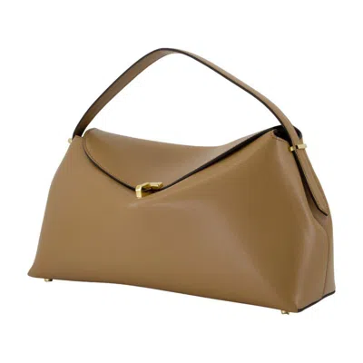 Totême Toteme T-lock Top Handle Purse In Brown