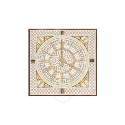Burberry Clock Print Silk Square Scarf