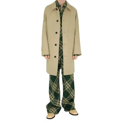 Burberry Long Raglan Sleeves Raincoat In Yellow