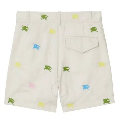 Burberry Kids Oscar Ekd Cotton Shorts In Neutral