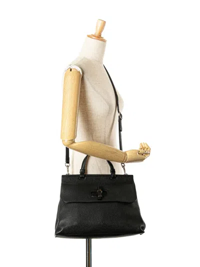 Pre-owned Gucci 2000-2015 Medium Leather Bamboo Daily Satchel
