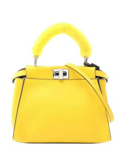 Pre-owned Fendi 2010-2025 Mini Leather Peekaboo Iconic Satchel
