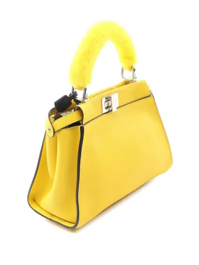 Pre-owned Fendi 2010-2025 Mini Leather Peekaboo Iconic Satchel