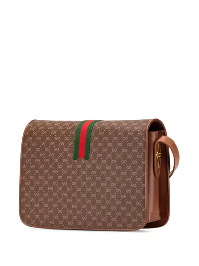 Pre-owned Gucci 20th Century Micro Gg Coated Canvas Web Shoulder Bag