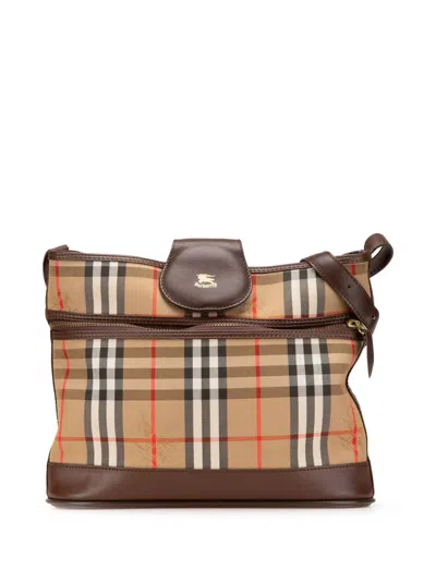 Pre-owned Burberry 20th Century Haymarket Check Canvas Shoulder Bag