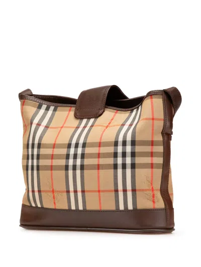 Pre-owned Burberry 20th Century Haymarket Check Canvas Shoulder Bag
