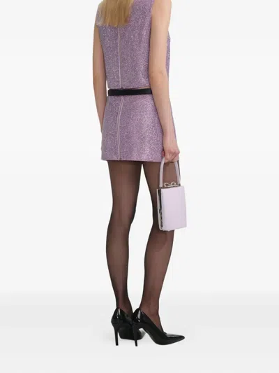 Self-portrait Top With Rhinestone In Purple