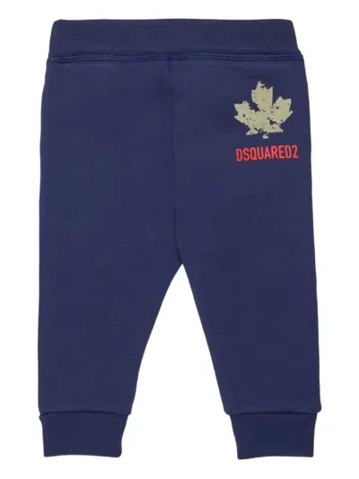 Dsquared2 Cotton Track Pants In Blue