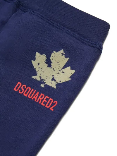 Dsquared2 Cotton Track Pants In Blue