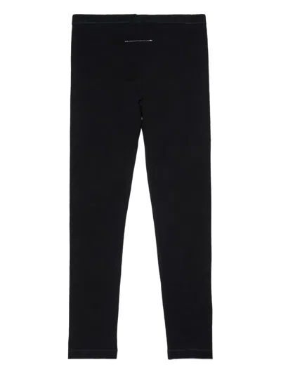 Mm6 Maison Margiela Numbers-motif Leggings In Black