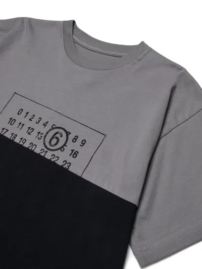 Mm6 Maison Margiela Logo-print T-shirt In Gray